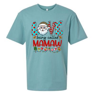 Love Being Called Mamaw Santa Claus Family Christmas Cute Gift Sueded Cloud Jersey T-Shirt