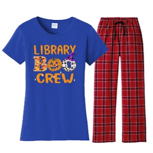 Library Boo Crew School Librarian Halloween Library Book Women's Flannel Pajama Set