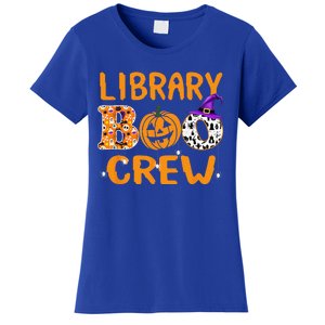 Library Boo Crew School Librarian Halloween Library Book Women's T-Shirt