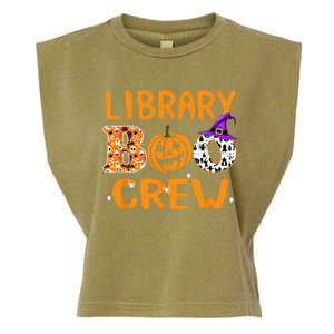 Library Boo Crew School Librarian Halloween Library Book Garment-Dyed Women's Muscle Tee