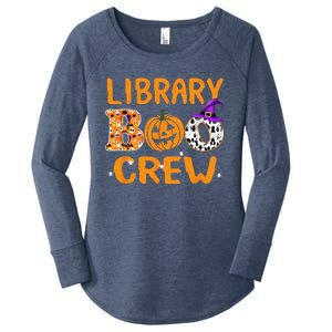 Library Boo Crew School Librarian Halloween Library Book Women's Perfect Tri Tunic Long Sleeve Shirt