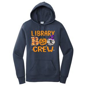 Library Boo Crew School Librarian Halloween Library Book Women's Pullover Hoodie