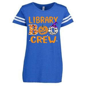 Library Boo Crew School Librarian Halloween Library Book Enza Ladies Jersey Football T-Shirt