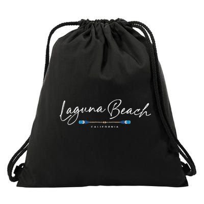 Laguna Beach California Oars Drawstring Bag