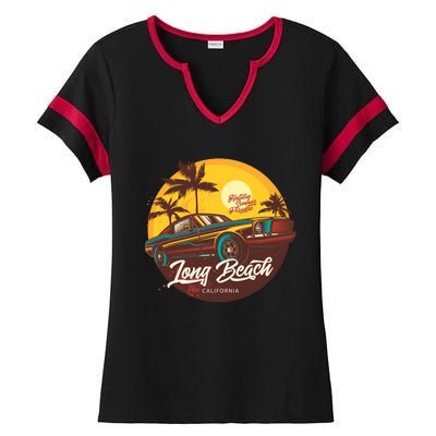 Long Beach California Ladies Halftime Notch Neck Tee