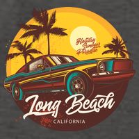 Long Beach California Vector Backpack