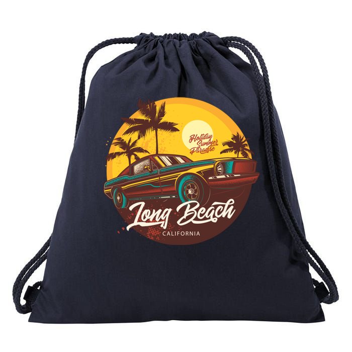 Long Beach California Drawstring Bag