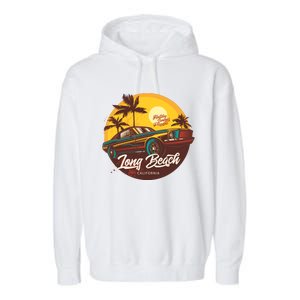 Long Beach California Garment-Dyed Fleece Hoodie