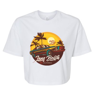 Long Beach California Bella+Canvas Jersey Crop Tee