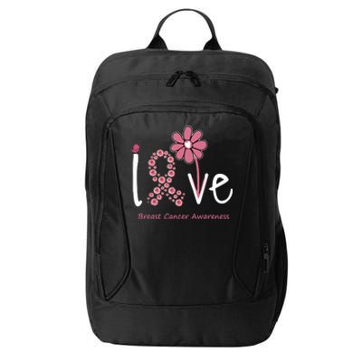 Love Breast Cancer Pink Ribbon Floral City Backpack