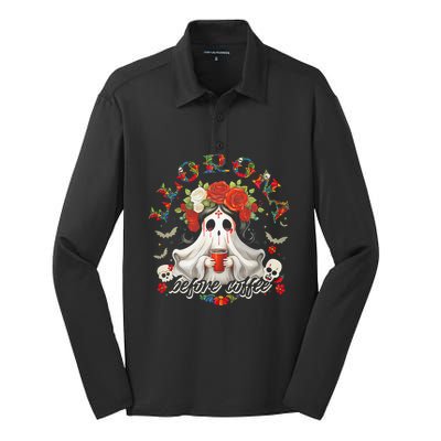 Llorona Before Coffee Silk Touch Performance Long Sleeve Polo