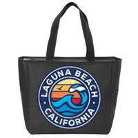 Laguna Beach California Ca Vintage Nautical Waves Design Zip Tote Bag