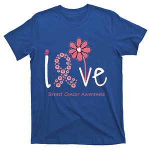 Love Breast Cancer Pink Ribbon Floral T-Shirt