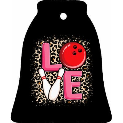 Love Bowling Cute Bowling Women Girls Bowler Ceramic Bell Ornament