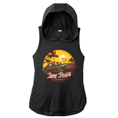 Long Beach California Ladies PosiCharge Tri-Blend Wicking Draft Hoodie Tank