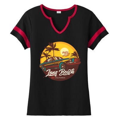 Long Beach California Ladies Halftime Notch Neck Tee