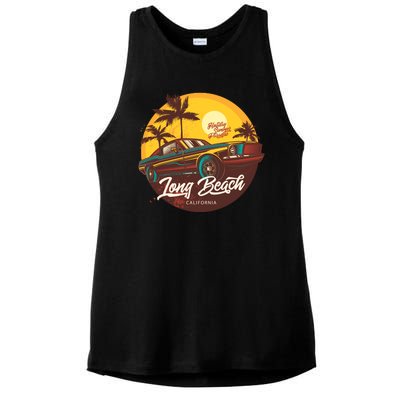 Long Beach California Ladies PosiCharge Tri-Blend Wicking Tank