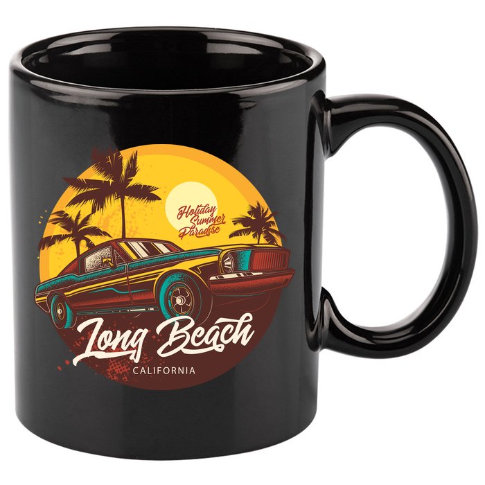 Long Beach California 11oz C Handle Ceramic Mug