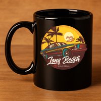Long Beach California 11oz C Handle Ceramic Mug
