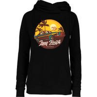 Long Beach California Womens Funnel Neck Pullover Hood