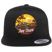 Long Beach California Flat Bill Trucker Hat