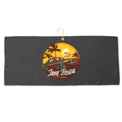 Long Beach California Large Microfiber Waffle Golf Towel