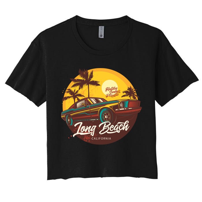 Long Beach California Women's Crop Top Tee