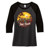 Long Beach California Women's Tri-Blend 3/4-Sleeve Raglan Shirt