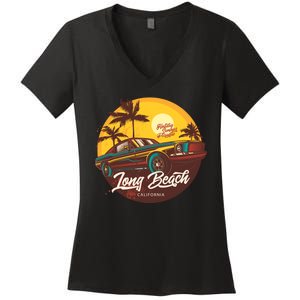 Long Beach California Women's V-Neck T-Shirt