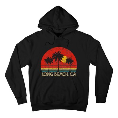 Long Beach California CA Surfer Retro Sunset Vintage Hoodie