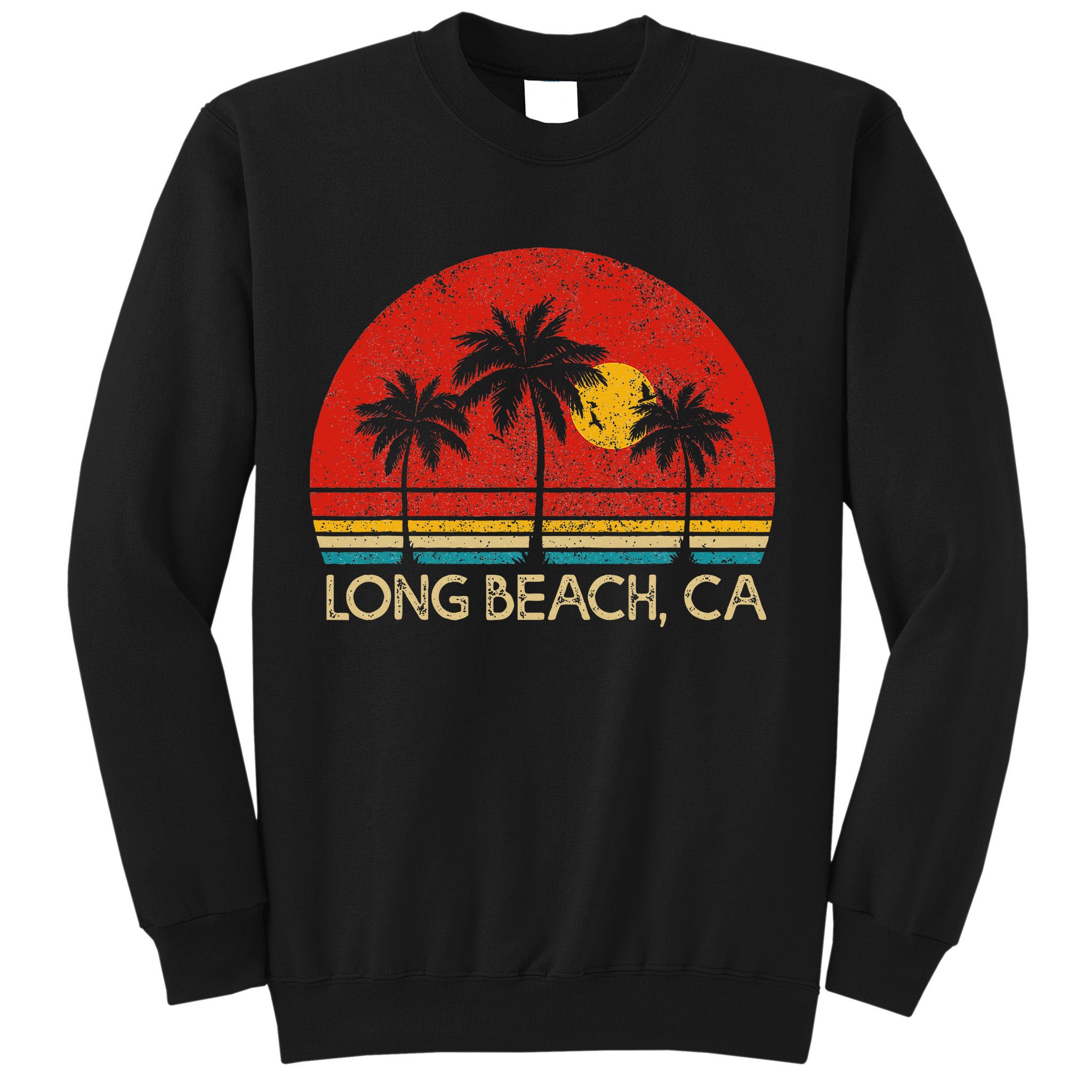 Long Beach California CA Surfer Retro Sunset Vintage Sweatshirt