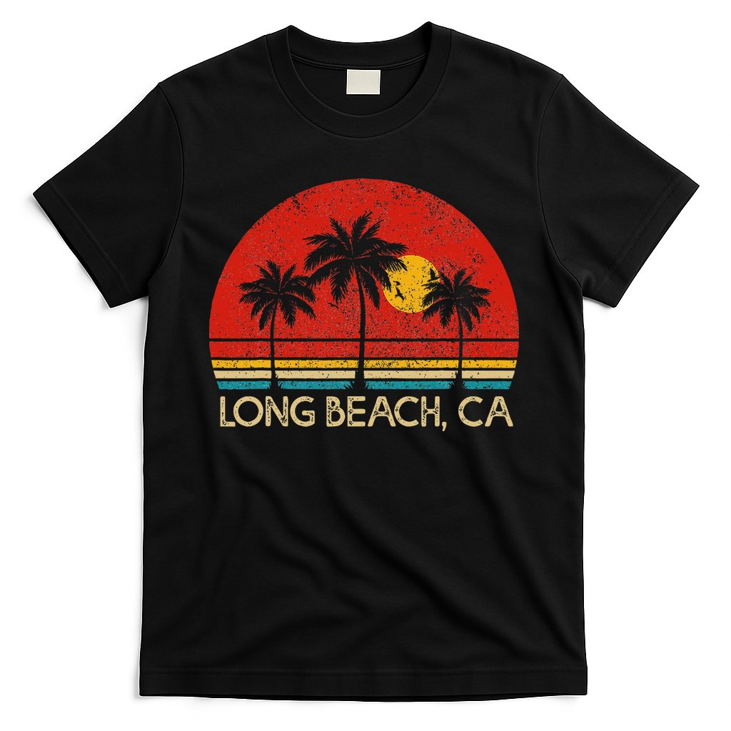 Long Beach California CA Surfer Retro Sunset Vintage T-Shirt