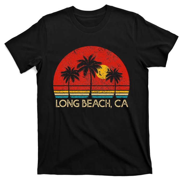 Long Beach California CA Surfer Retro Sunset Vintage T-Shirt