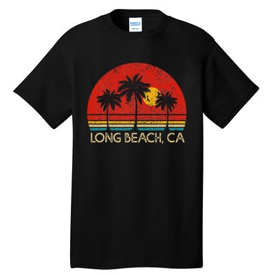 Long Beach California CA Surfer Retro Sunset Vintage Tall T-Shirt