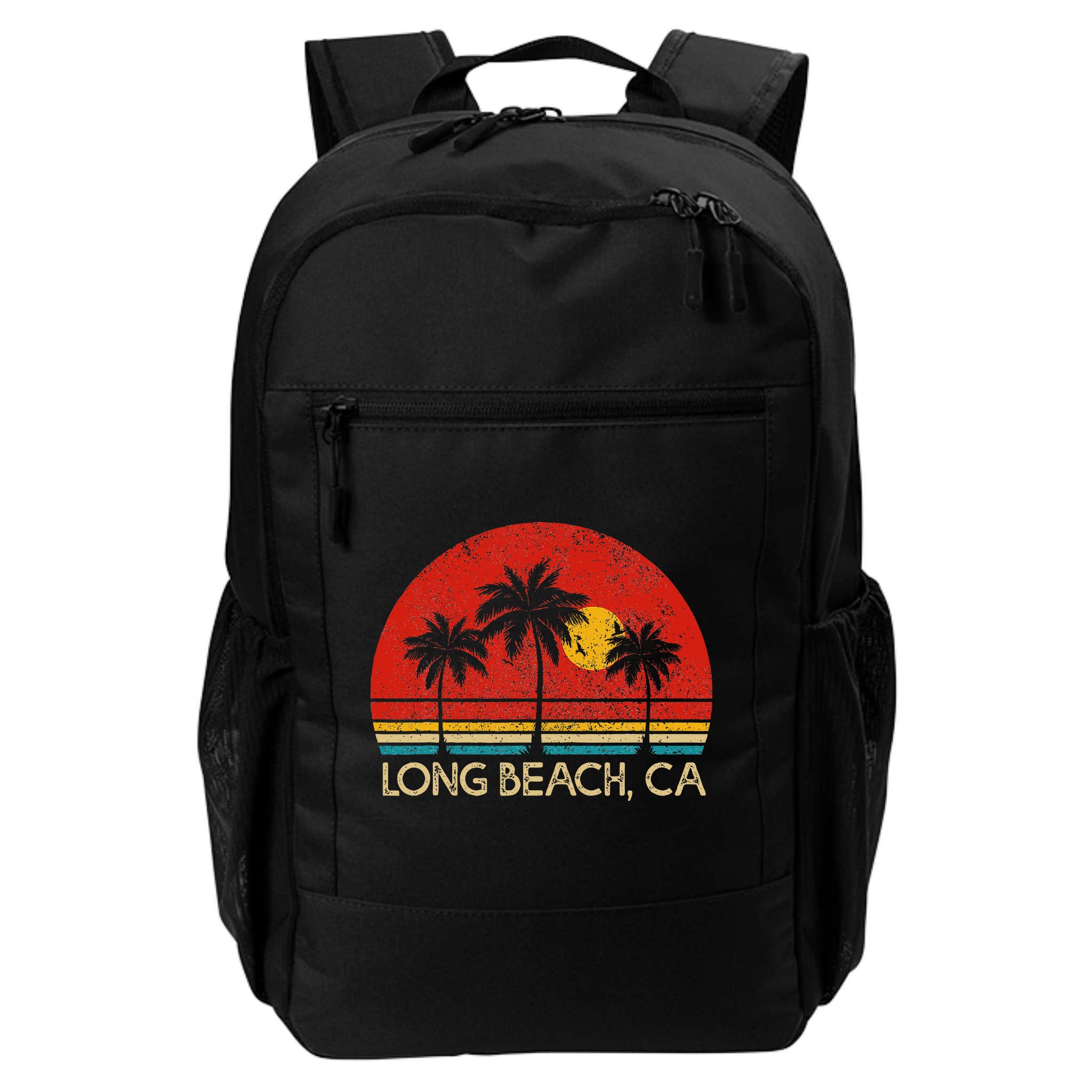 Long Beach California CA Surfer Retro Sunset Vintage Backpack