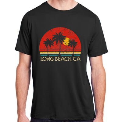 Long Beach California CA Surfer Retro Sunset Vintage Adult ChromaSoft Performance T-Shirt