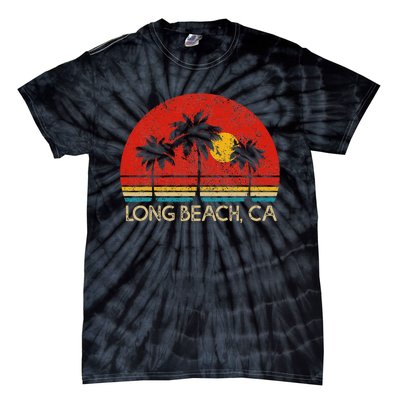 Long Beach California CA Surfer Retro Sunset Vintage Tie-Dye T-Shirt