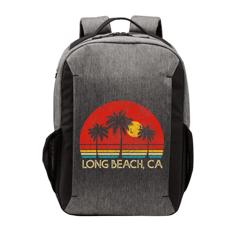Long Beach California CA Surfer Retro Sunset Vintage Vector Backpack