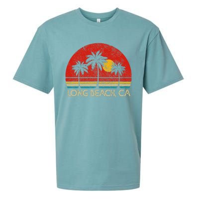 Long Beach California CA Surfer Retro Sunset Vintage Sueded Cloud Jersey T-Shirt