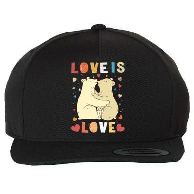 Love Bear Couple Gift Love Is Love Gift Cuddly Bears Gift Wool Snapback Cap