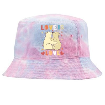 Love Bear Couple Gift Love Is Love Gift Cuddly Bears Gift Tie-Dyed Bucket Hat