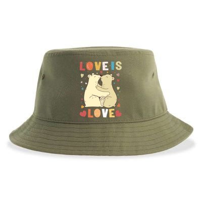 Love Bear Couple Gift Love Is Love Gift Cuddly Bears Gift Sustainable Bucket Hat