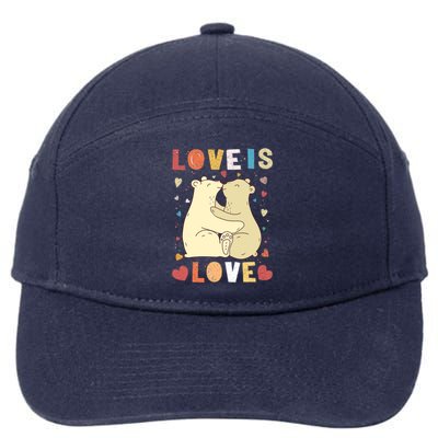 Love Bear Couple Gift Love Is Love Gift Cuddly Bears Gift 7-Panel Snapback Hat