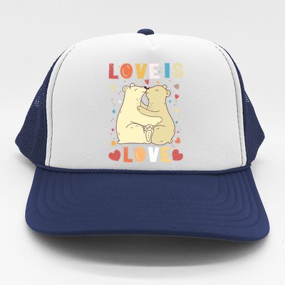 Love Bear Couple Gift Love Is Love Gift Cuddly Bears Gift Trucker Hat