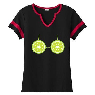 Lime Bra Costume Cute Easy Fruit Halloween Gift Ladies Halftime Notch Neck Tee