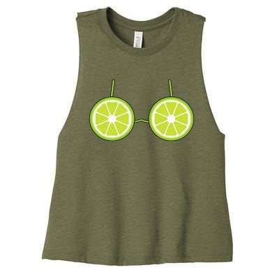 Lime Bra Costume Cute Easy Fruit Halloween Gift Women's Racerback Cropped Tank