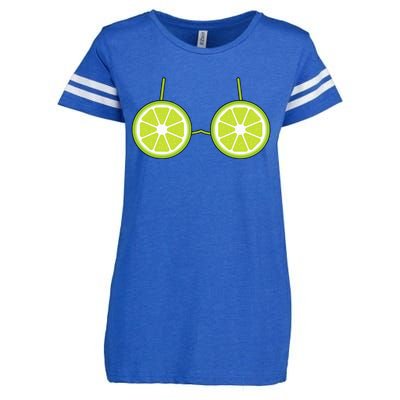 Lime Bra Costume Cute Easy Fruit Halloween Gift Enza Ladies Jersey Football T-Shirt