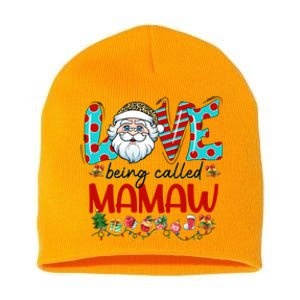 Love Being Called Mamaw Santa Claus Family Christmas Gift Short Acrylic Beanie