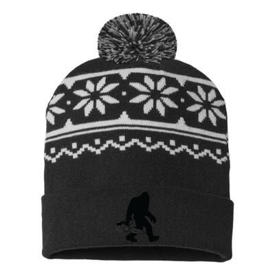 Lumberjack Bigfoot Chainsaw Sasquatch Logger Funny USA-Made Snowflake Beanie