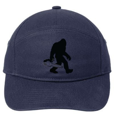 Lumberjack Bigfoot Chainsaw Sasquatch Logger Funny 7-Panel Snapback Hat